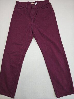 LL Bean Womens Plum Jeans Size 14W 100% Cotton Straight Leg Made In Mexico